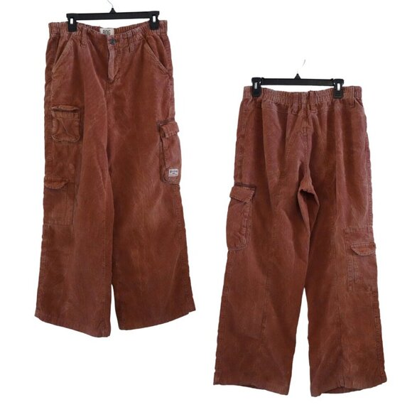 BDG, Urban Outfitters, Y2K Corduroy Wide Leg Cargo Pant, Rust Terracotta - Picture 2 of 6